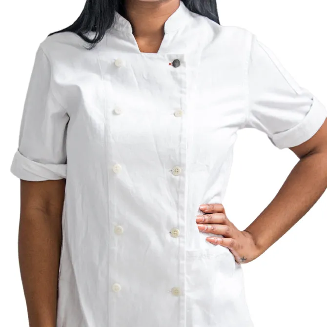 Tilit Women's Chef Coat - Short Sleeve, White