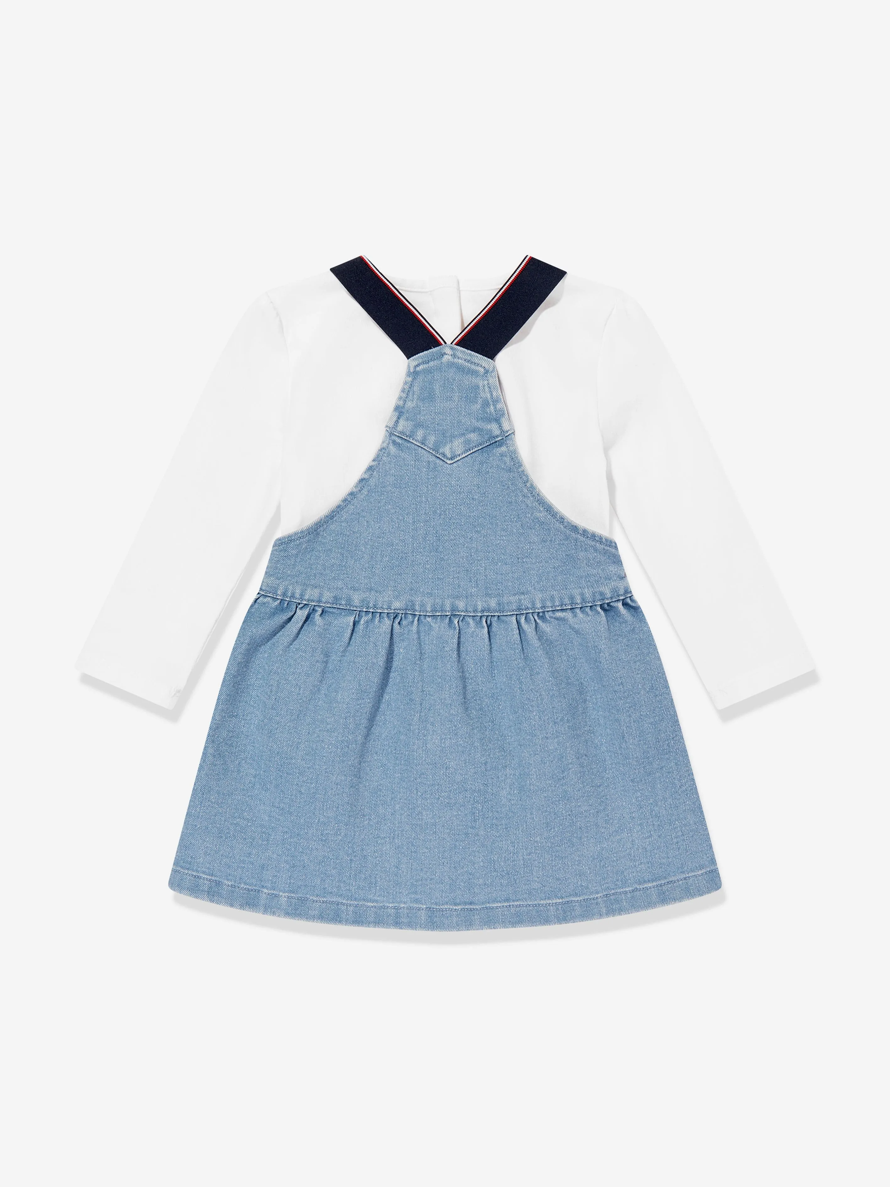 Tommy Hilfiger Baby Girls Denim Pinafore Dress Set in Blue