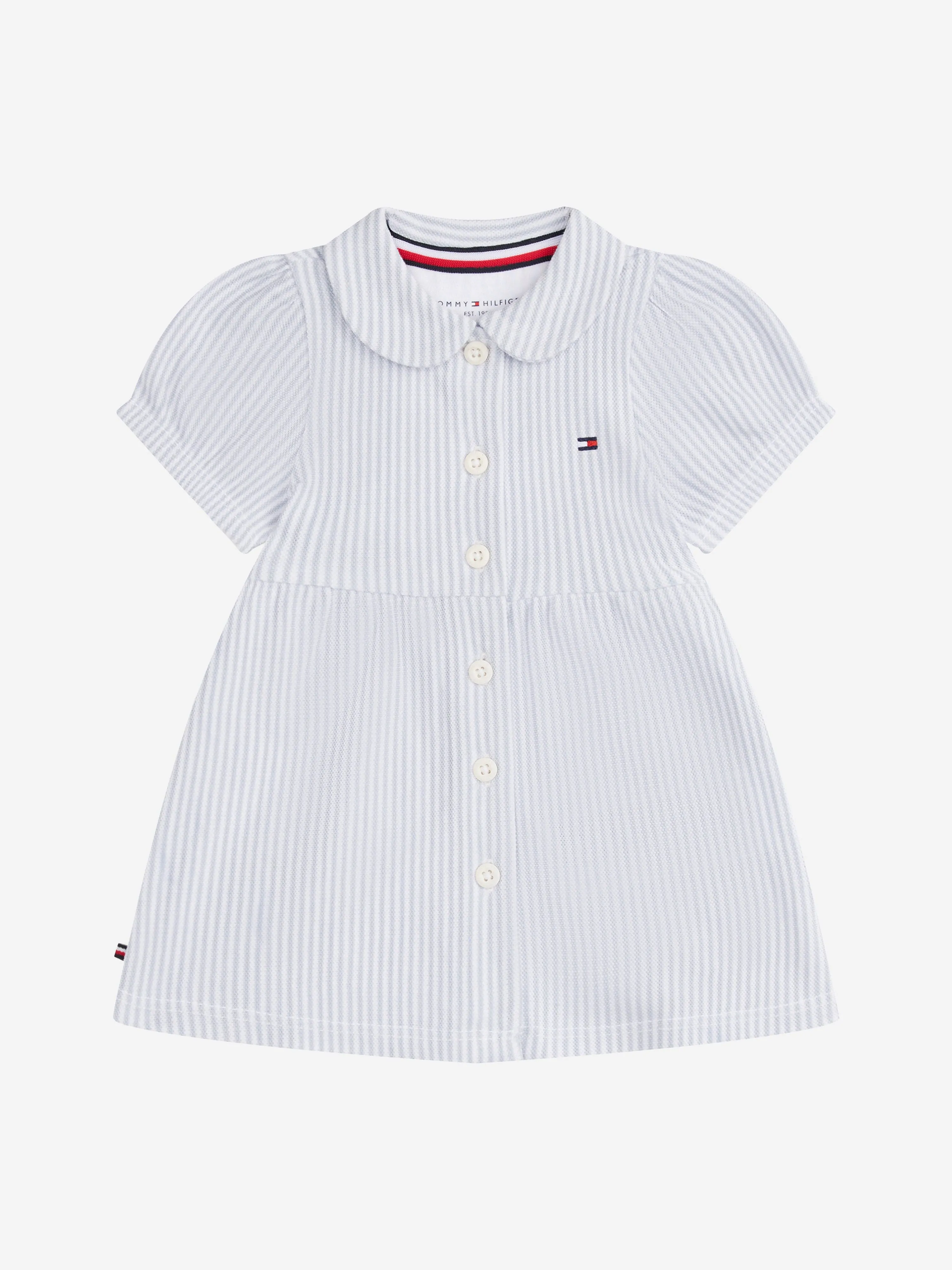 Tommy Hilfiger Baby Girls Striped Shirt Dress in Blue