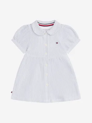 Tommy Hilfiger Baby Girls Striped Shirt Dress in Blue