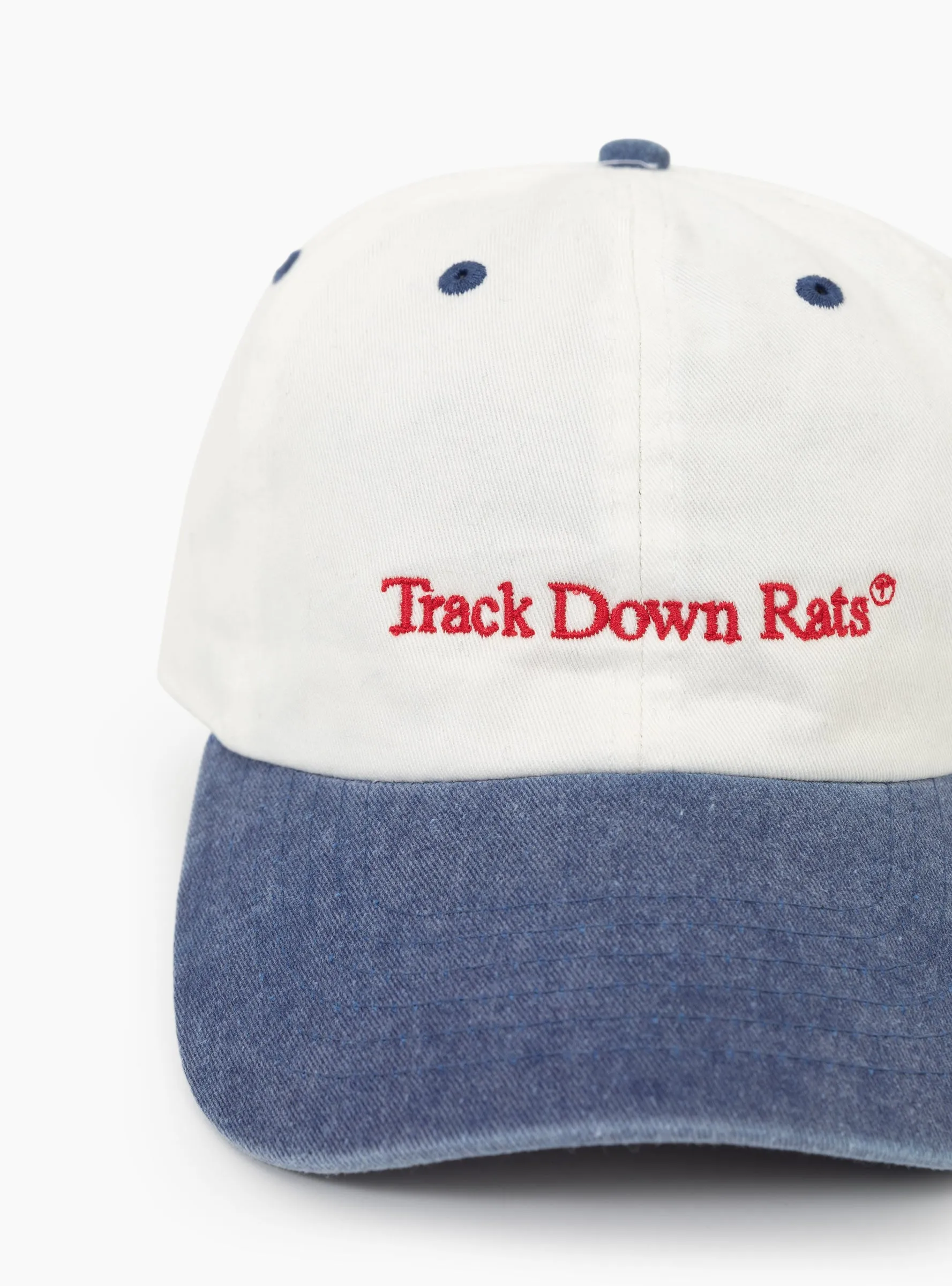 Track Down Rats Cap White & Blue