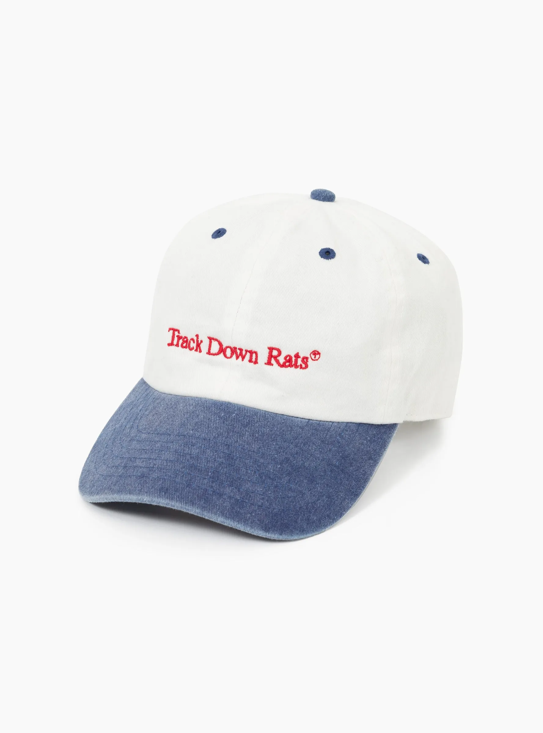 Track Down Rats Cap White & Blue