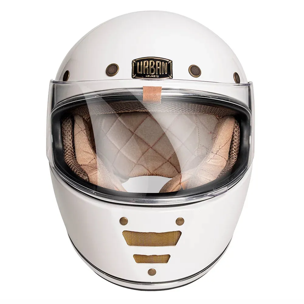 Urban Full Face Helmet Cafe Racer White