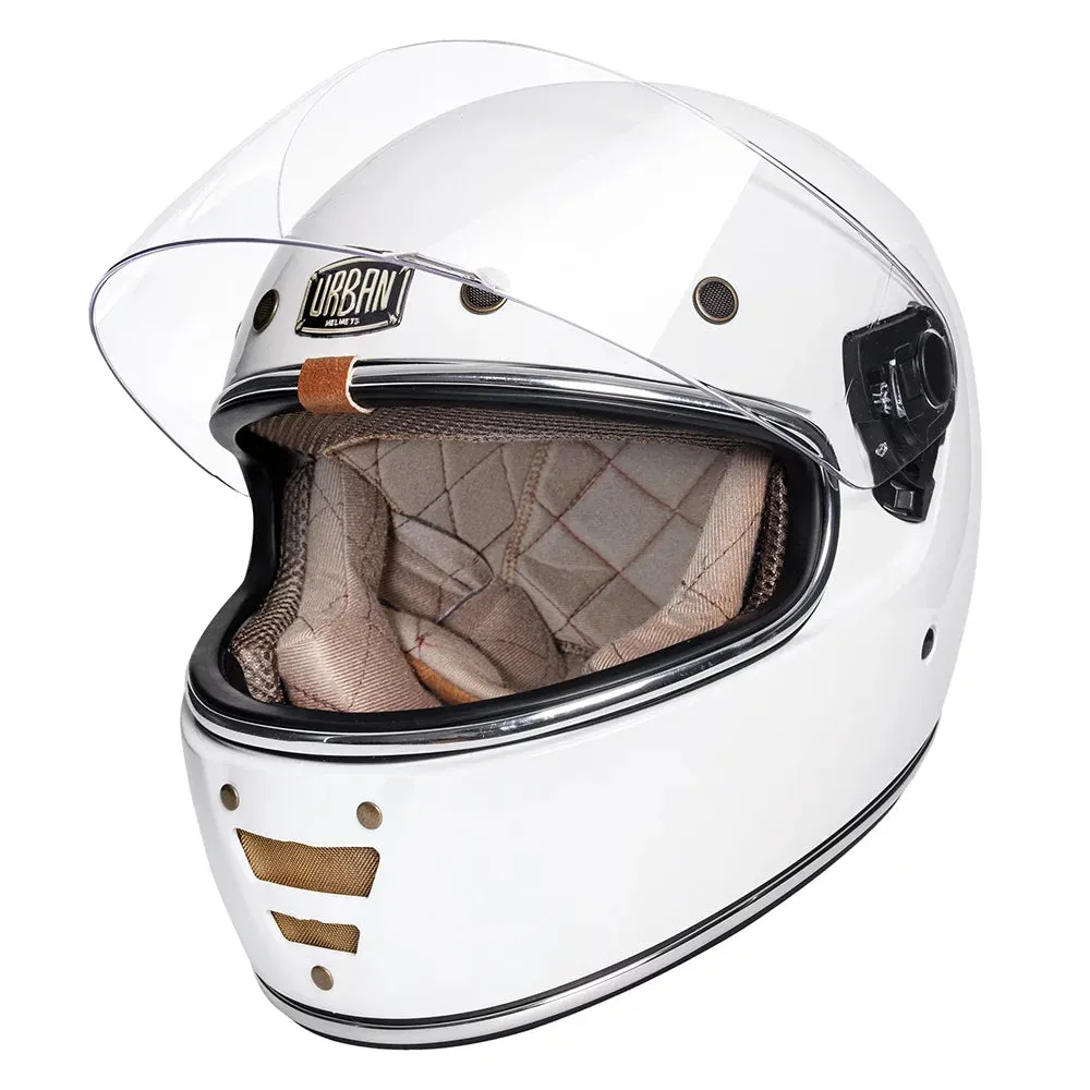Urban Full Face Helmet Cafe Racer White