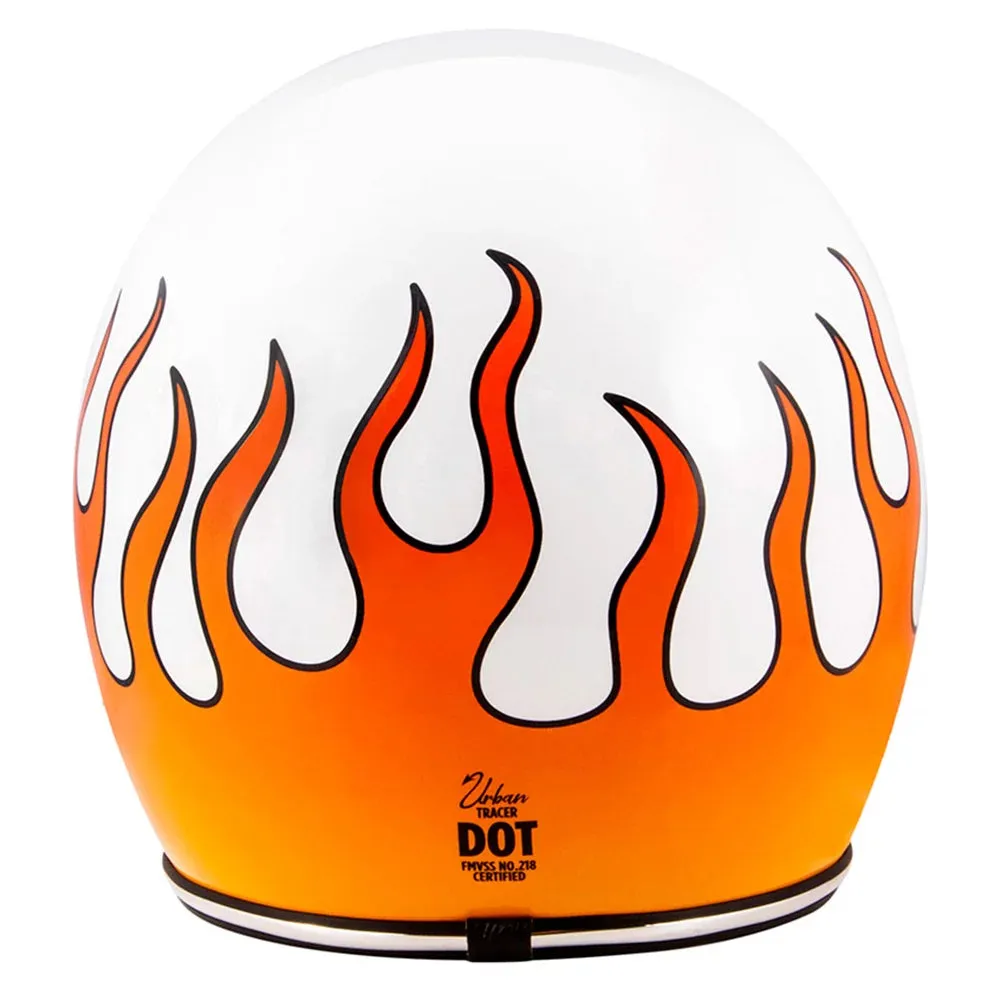 Urban Open Face Helmet Tracer Rising Fire White
