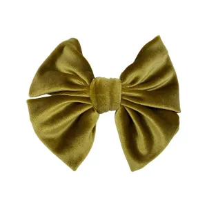 Velvet Fancy Butterfly Bow - Honey