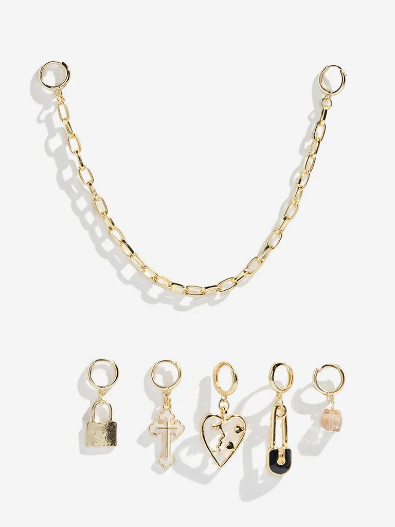Westside Accessories Gold Assorted Multi Charms Set - Pack of 6