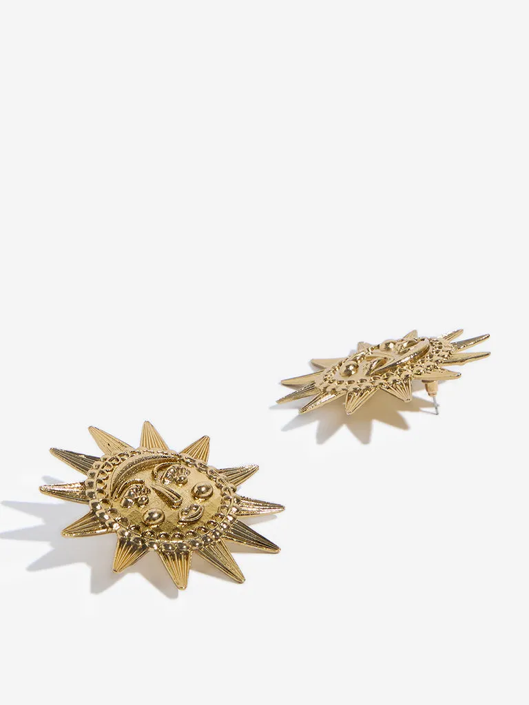 Westside Accessories Gold Sun Stud Earrings