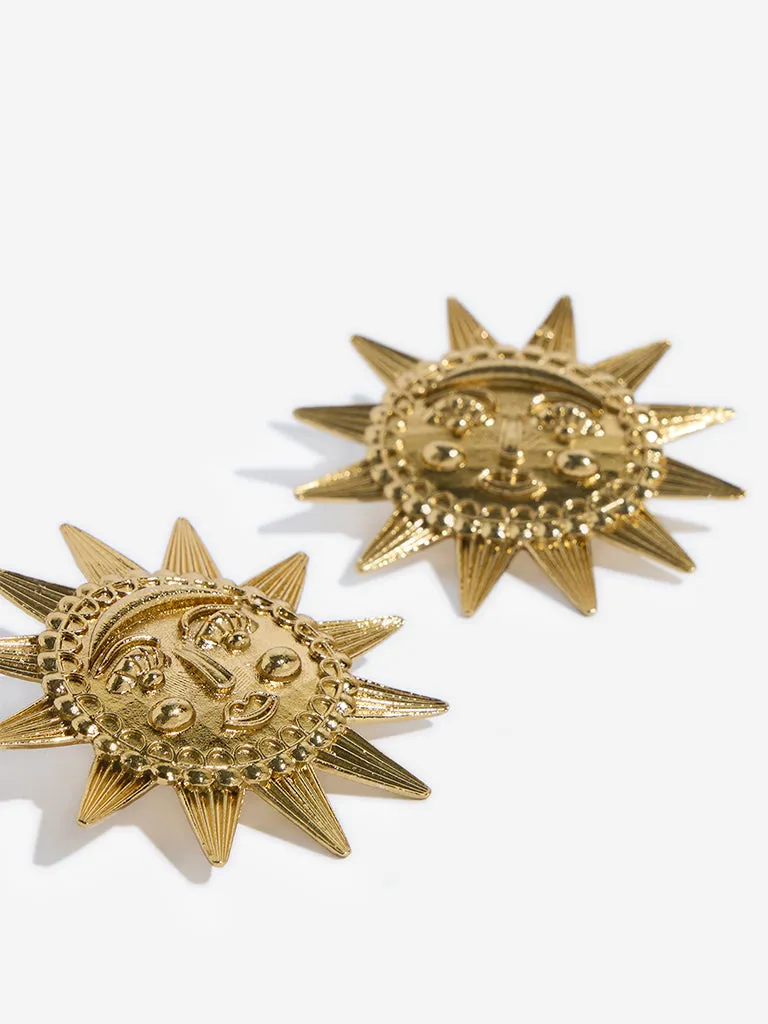 Westside Accessories Gold Sun Stud Earrings
