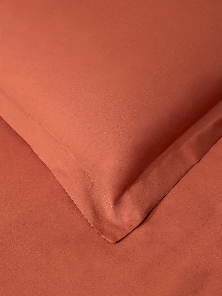 Westside Home Ochre Solid Queen Bed Flat Sheet and Pillowcase Set
