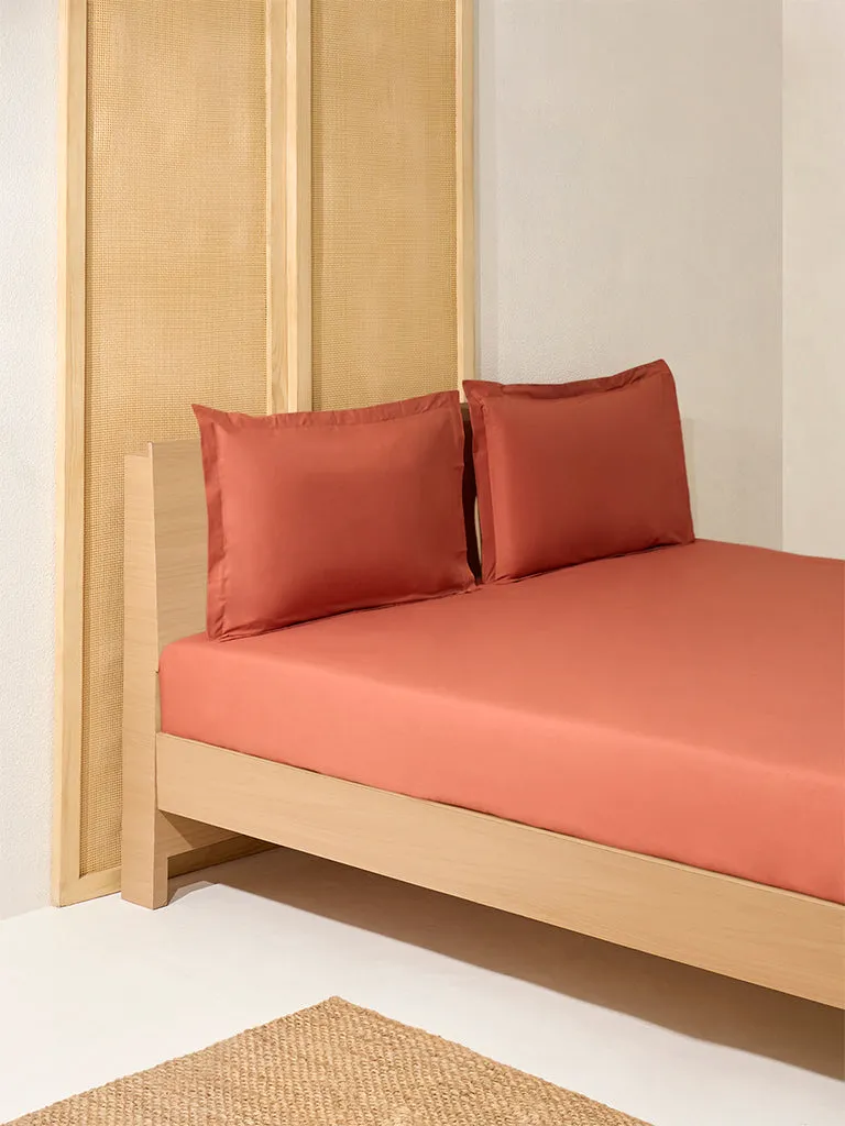 Westside Home Ochre Solid Queen Bed Flat Sheet and Pillowcase Set