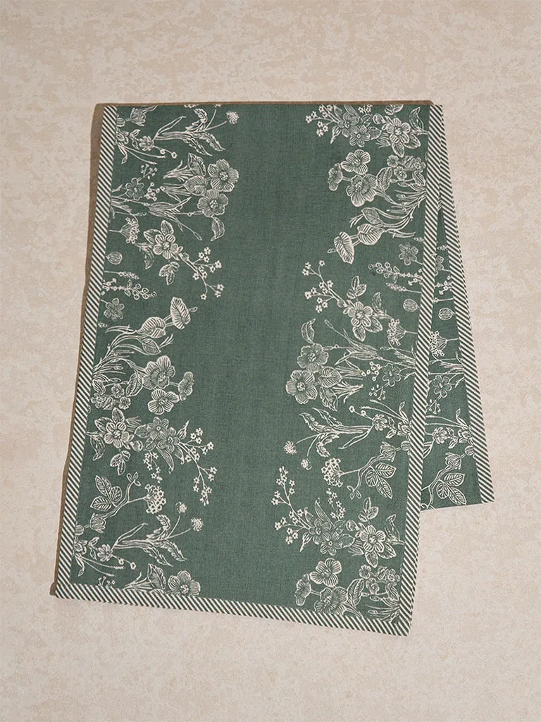 Westside Home Olive Floral Printed Table Runner