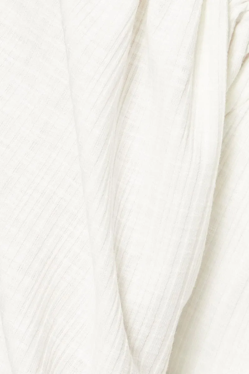 White Bardot Top Ribbed