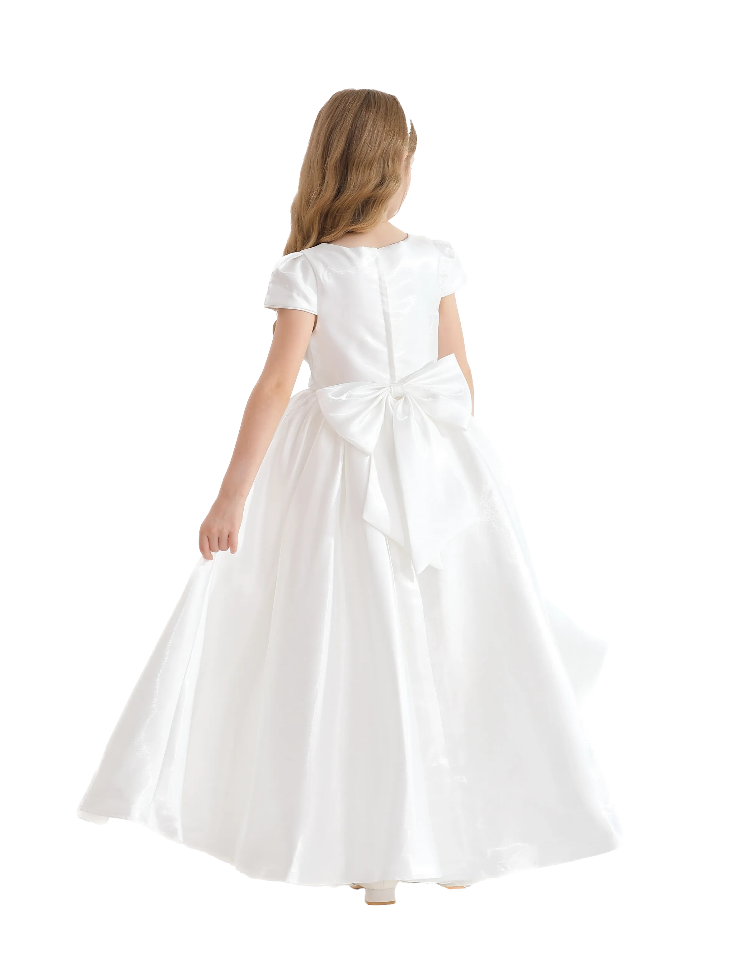 White Bow Long Brea Dress