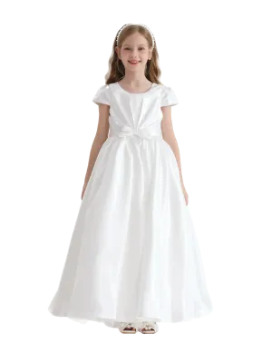 White Bow Long Brea Dress