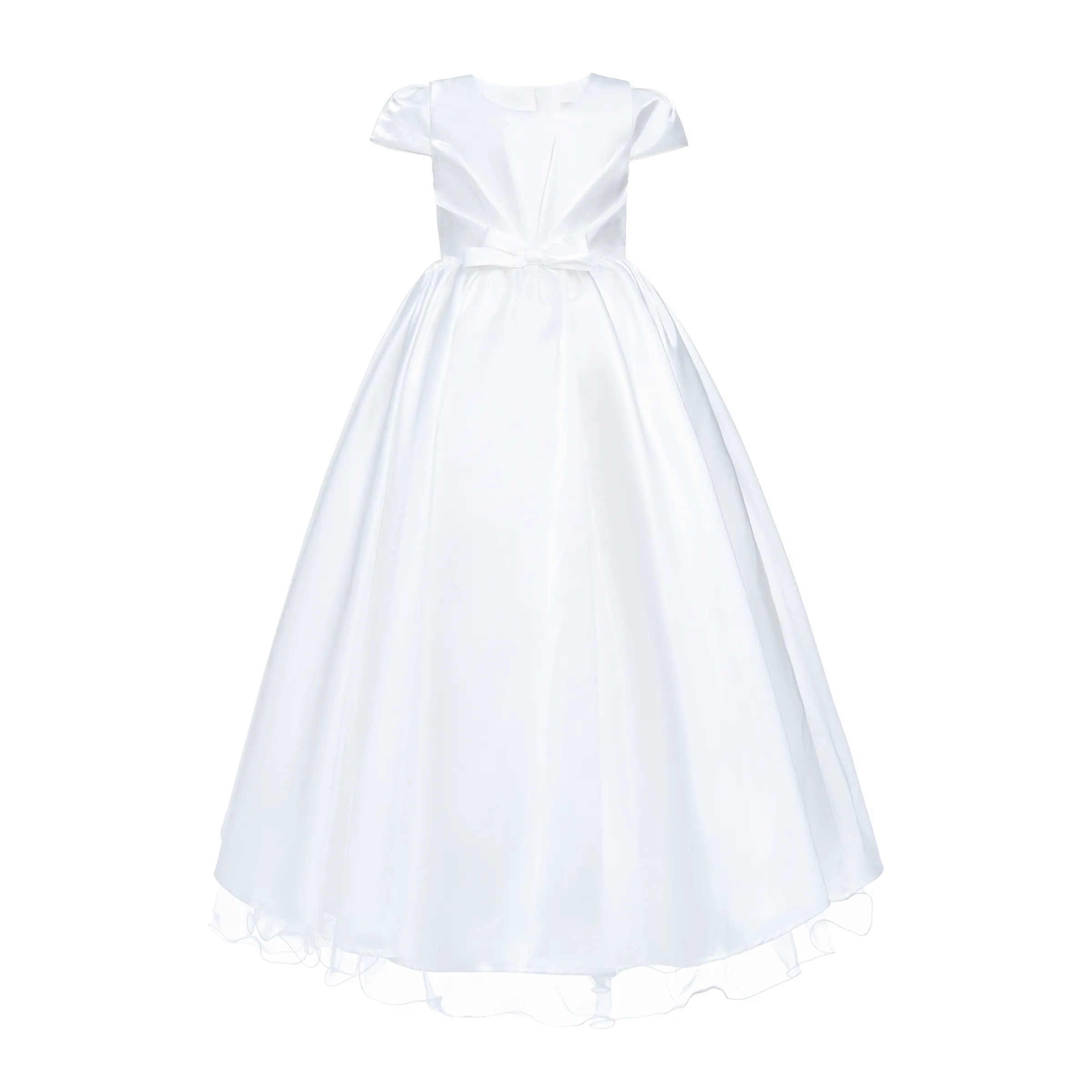White Bow Long Brea Dress