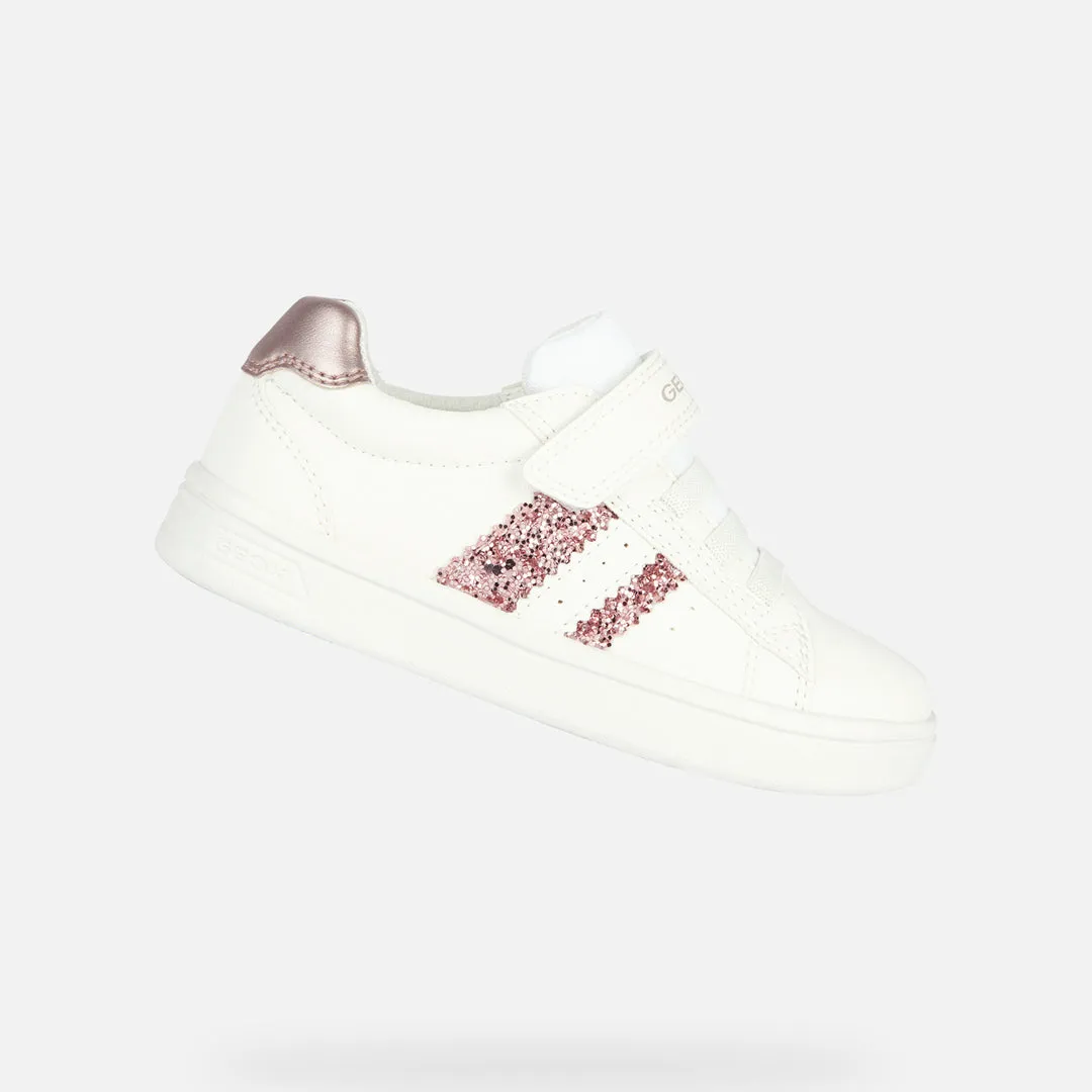White DJRock Glitter Stripe Sneakers