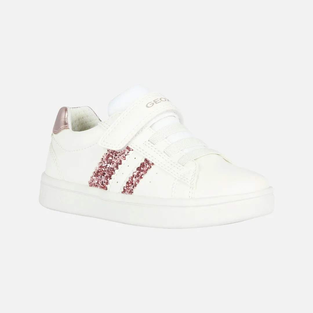 White DJRock Glitter Stripe Sneakers