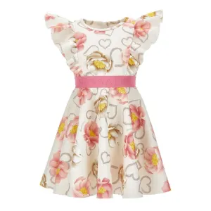 White Floral Print Dress