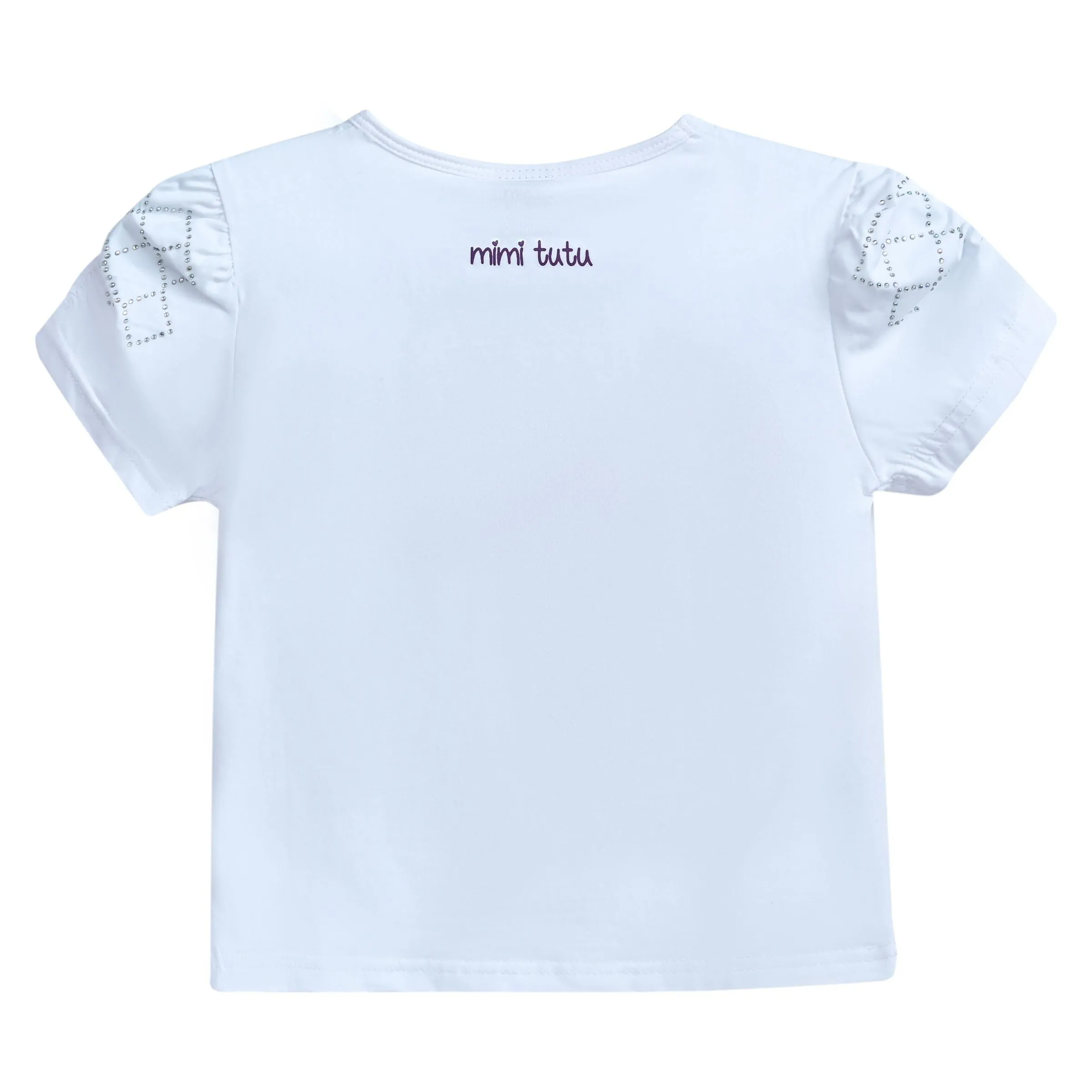 White Flowers Applique T-Shirt