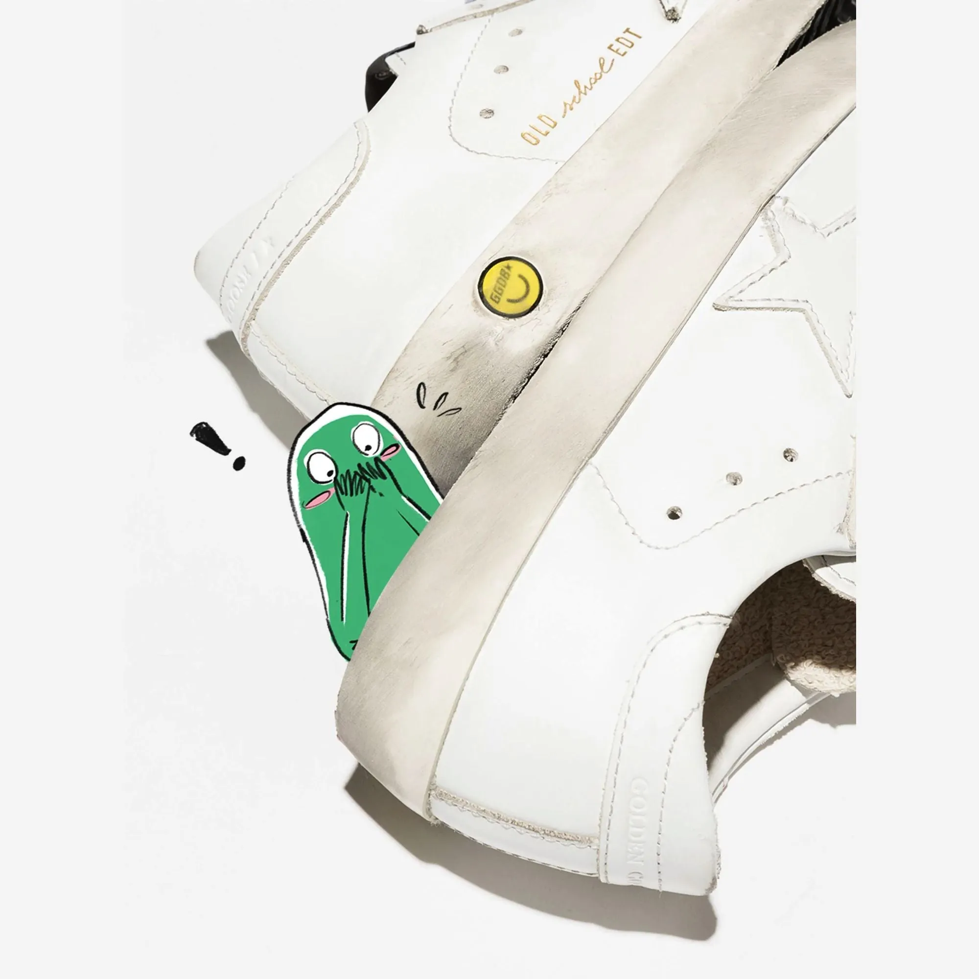 White Old School Young Sneakers