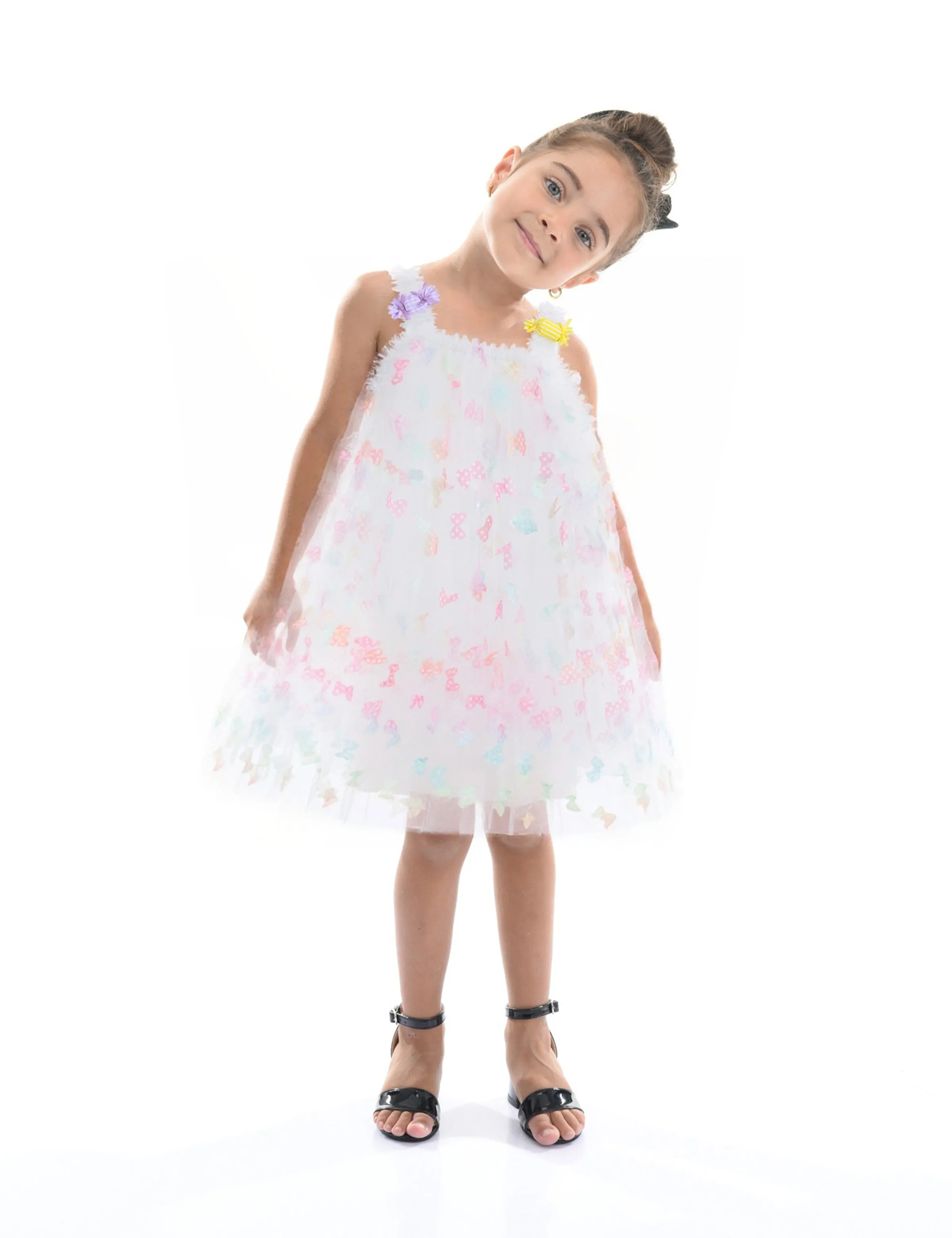 White Ombre Butterfly Dress