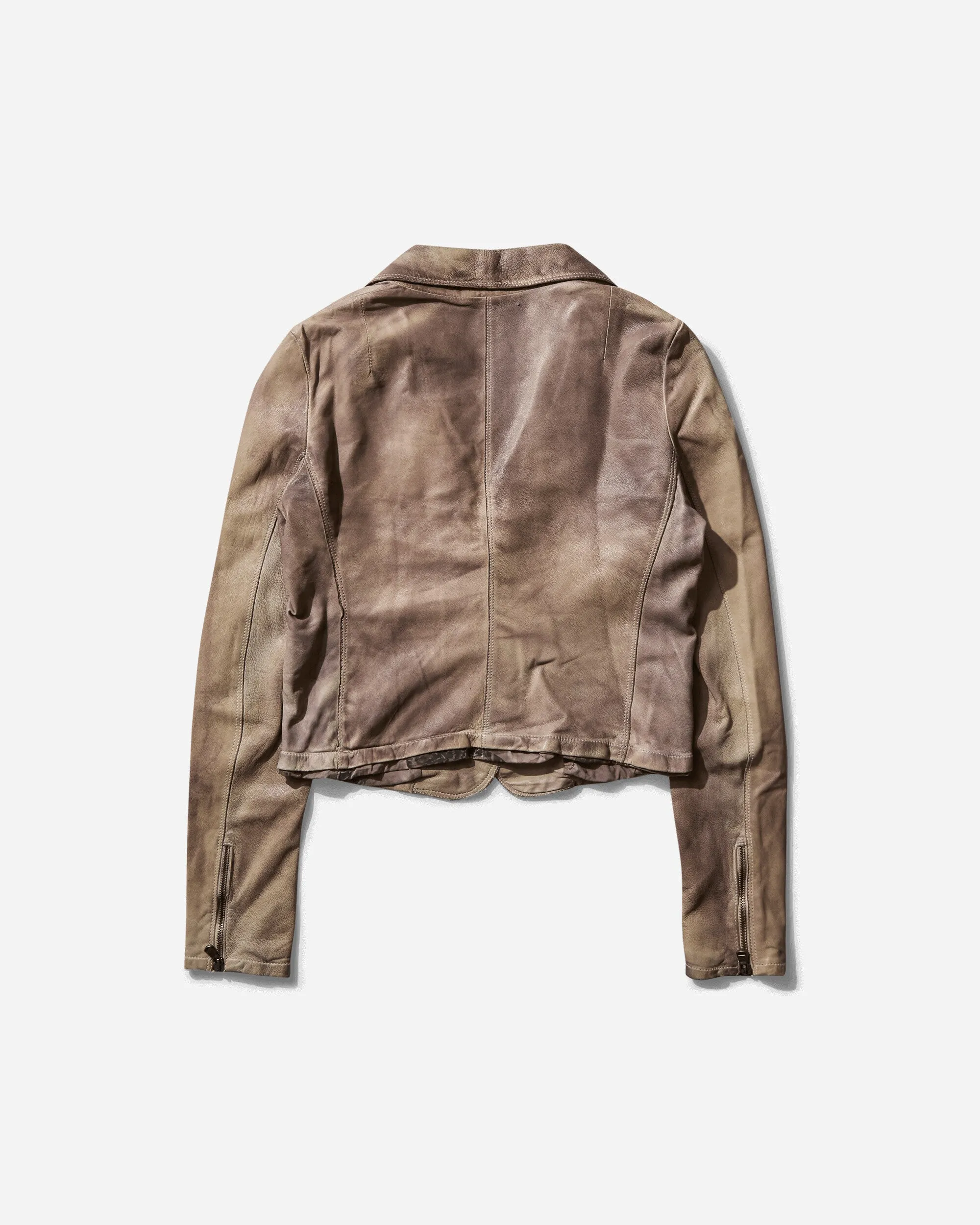 Women's Faded Leather Blazer Brown