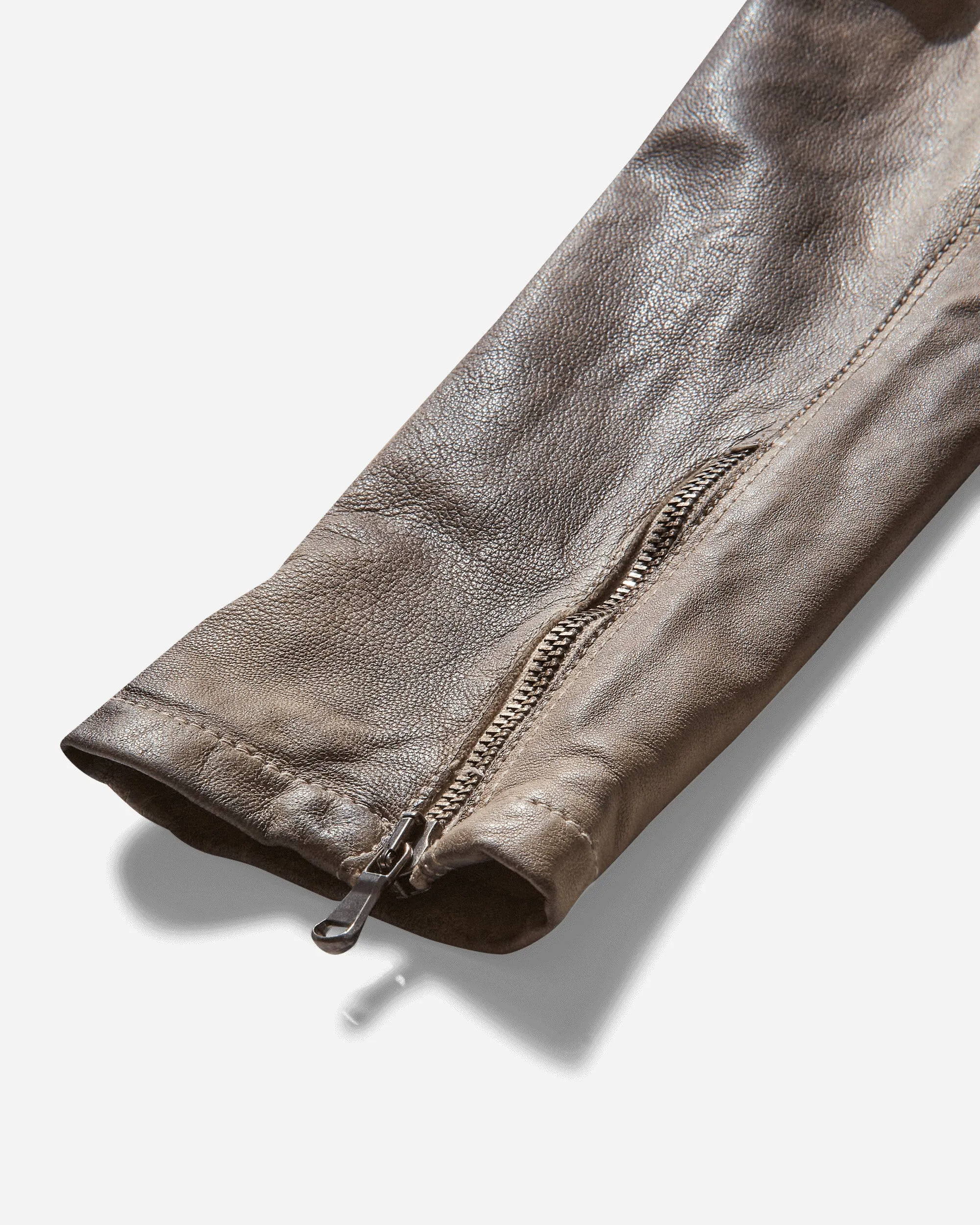 Women's Faded Leather Blazer Brown
