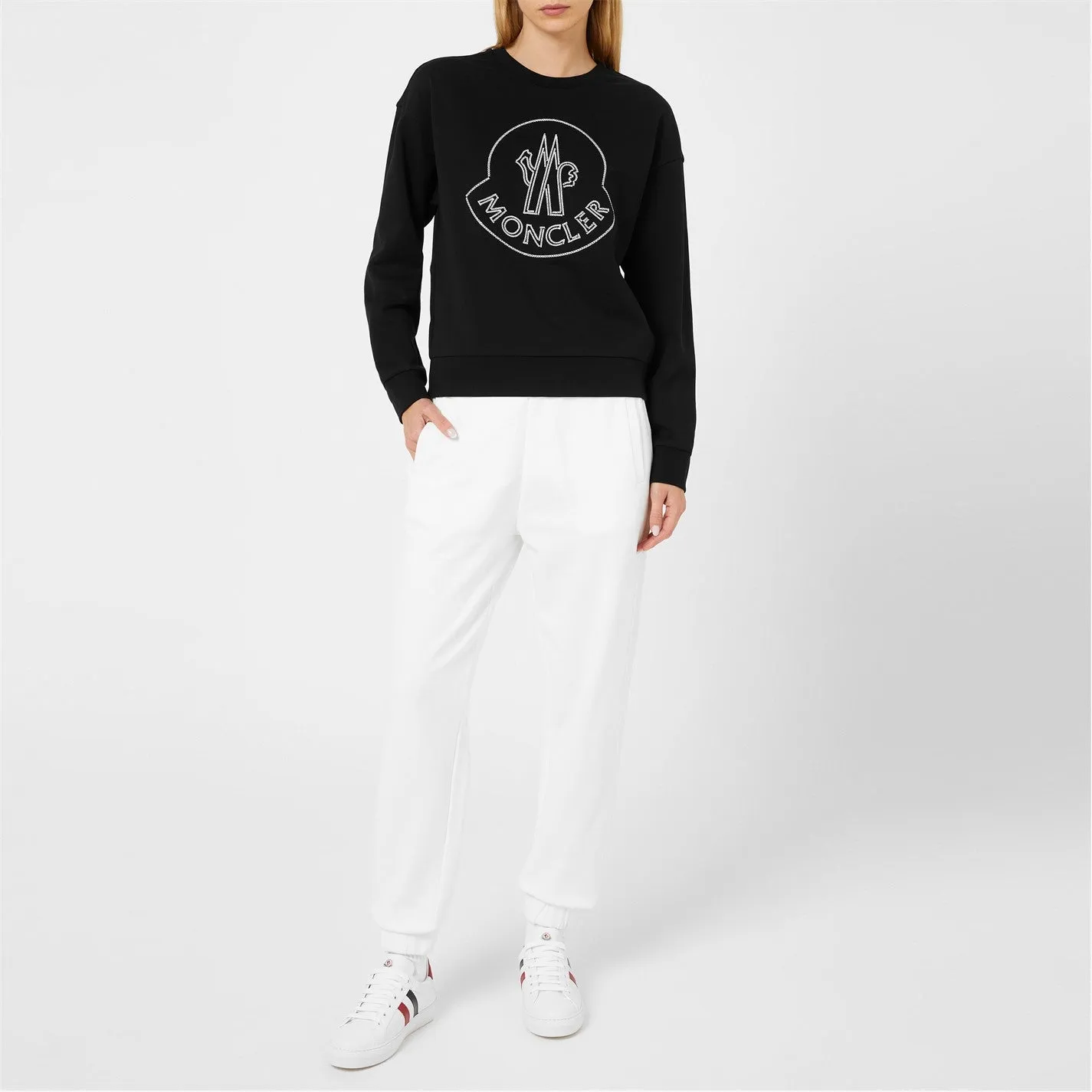 Womens Moncler Embroidered Logo Sweater