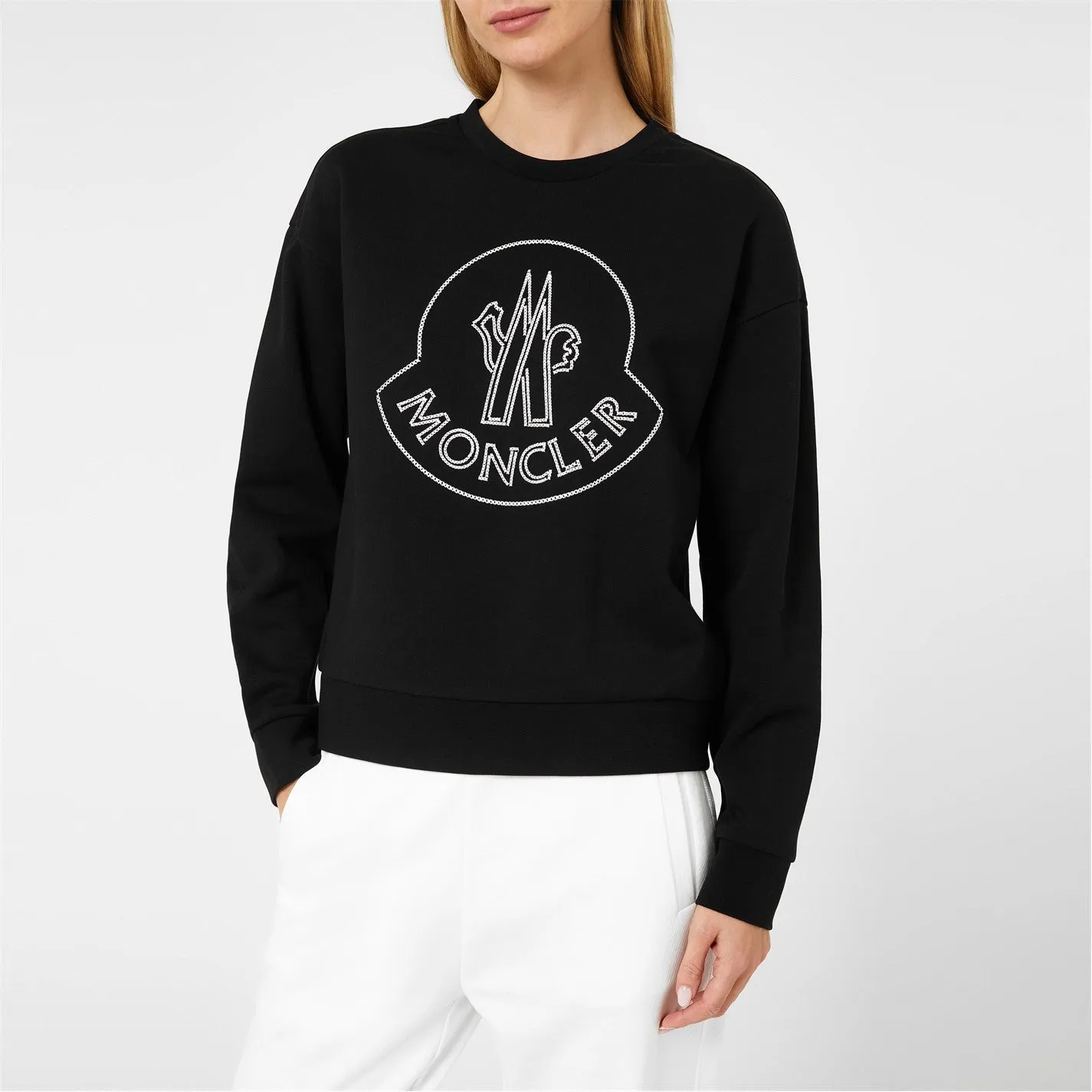 Womens Moncler Embroidered Logo Sweater