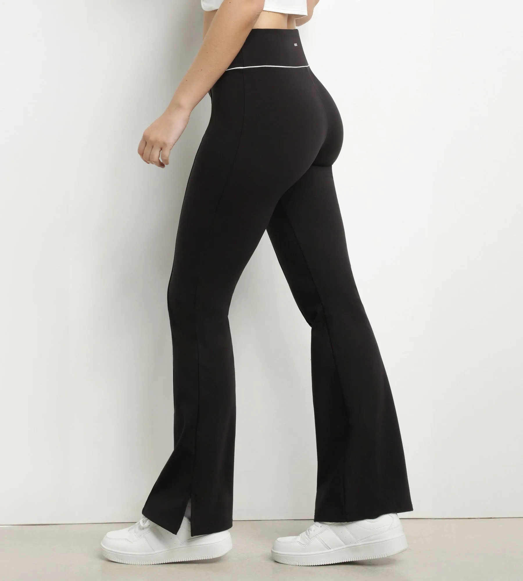 Women's stretch jersey flared sports trousers Black Dim Move