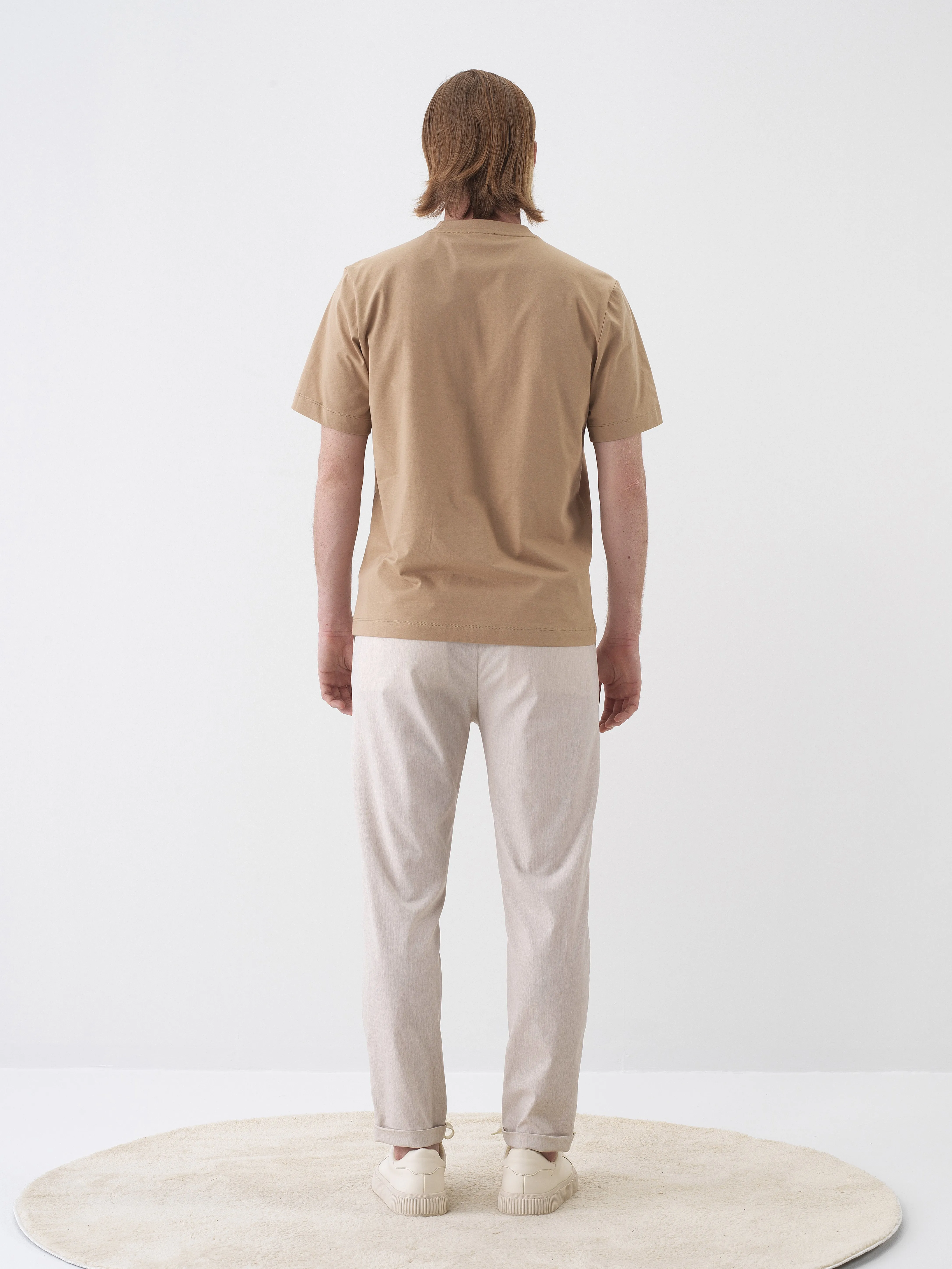 Xint Casual Beige Pant With Elastic Waist