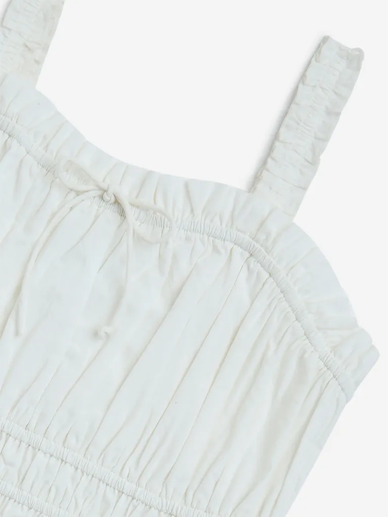 Y&F Kids White Smocked Cotton Top