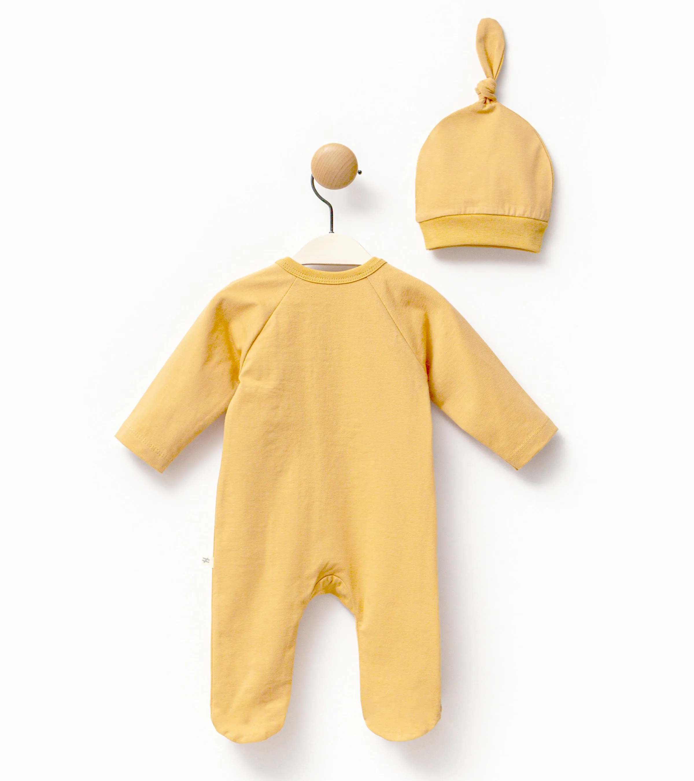 Yellow Tractor Graphic Babygrow & Hat