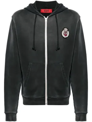 ZIP HOODIE WITH CHEST-PATCH HOODIE